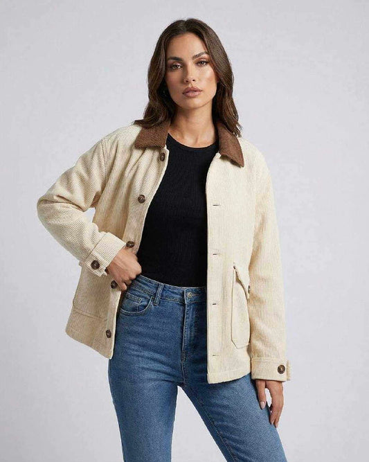 Cream Cotton Jacket, front view | Ramblion