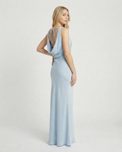 Blue Satin Bodycon Halter Sleeveless Maxi Dress | Prom & Wedding Season, back view | Ramblion | SKU: CMD-68194-blue-L-3046,CMD-68194-blue-M-9224,CMD-68194-blue-S-6977,CMD-68194-blue-XL-7591,CMD-68194-blue-XS-9956