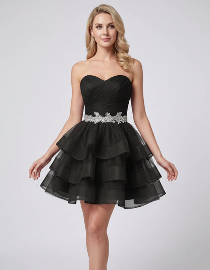 Cypressa Mini Dress — Black | SKU: RB-2da162-black-2,RB-2da162-black-4,RB-2da162-black-6,RB-2da162-black-8,RB-2da162-black-10,RB-2da162-black-12,RB-2da162-black-14,RB-2da162-black-14W,RB-2da162-black-16,RB-2da162-black-16W,RB-2da162-black-18W,RB-2da162-black-20W