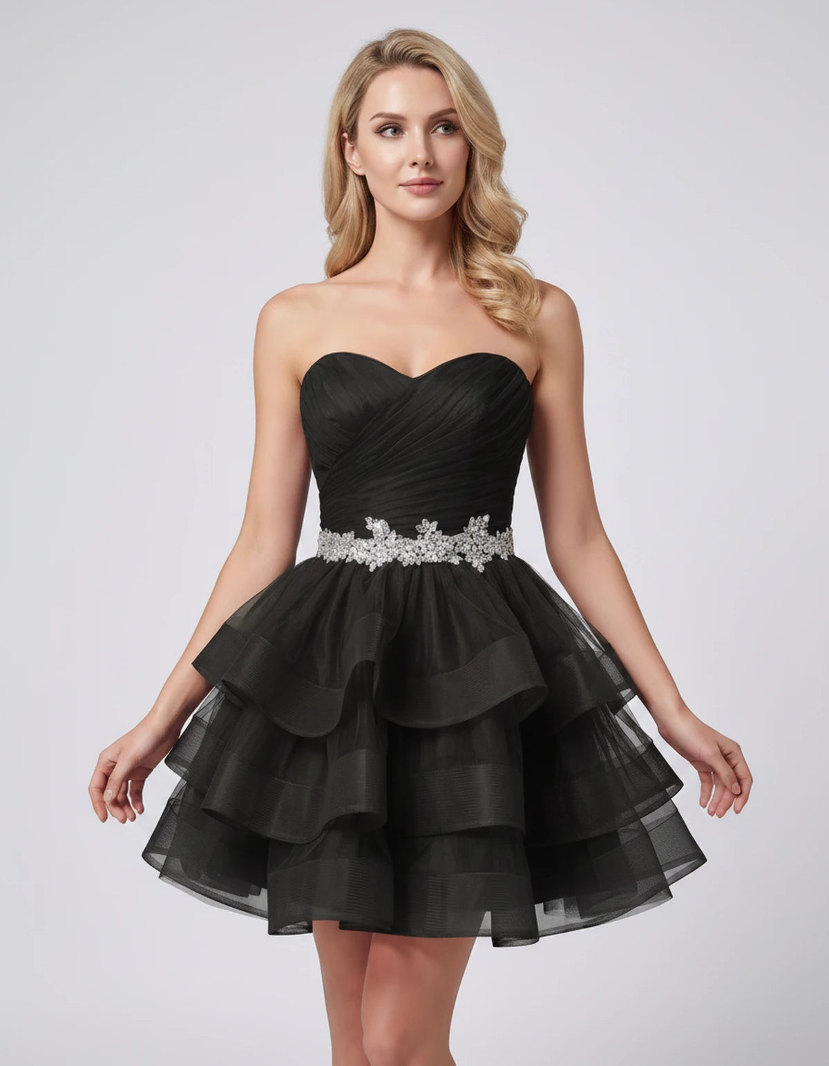 Cypressa Mini Dress — Black | SKU: RB-2da162-black-2,RB-2da162-black-4,RB-2da162-black-6,RB-2da162-black-8,RB-2da162-black-10,RB-2da162-black-12,RB-2da162-black-14,RB-2da162-black-14W,RB-2da162-black-16,RB-2da162-black-16W,RB-2da162-black-18W,RB-2da162-black-20W