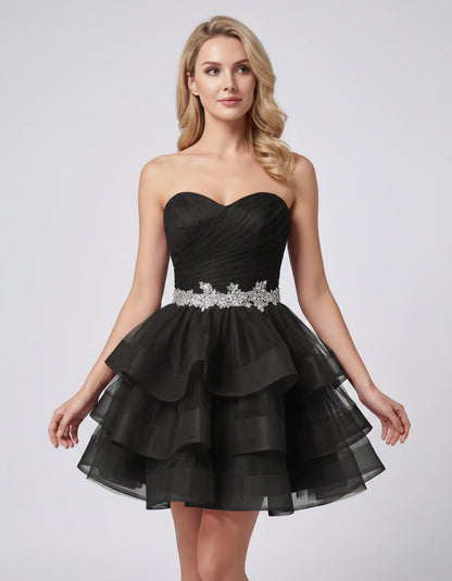 Cypressa Mini Dress — Black | SKU: RB-2da162-black-2,RB-2da162-black-4,RB-2da162-black-6,RB-2da162-black-8,RB-2da162-black-10,RB-2da162-black-12,RB-2da162-black-14,RB-2da162-black-14W,RB-2da162-black-16,RB-2da162-black-16W,RB-2da162-black-18W,RB-2da162-black-20W