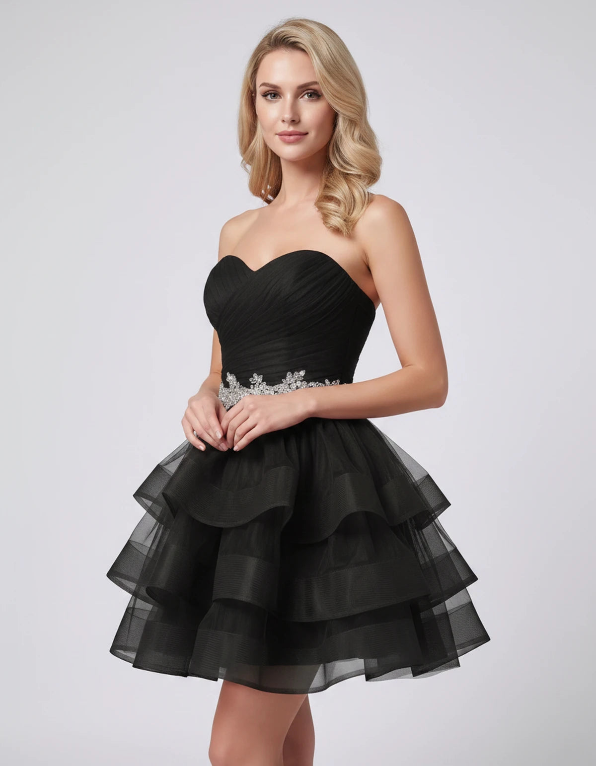 Cypressa Mini Dress — Black | SKU: RB-2da162-black-2,RB-2da162-black-4,RB-2da162-black-6,RB-2da162-black-8,RB-2da162-black-10,RB-2da162-black-12,RB-2da162-black-14,RB-2da162-black-14W,RB-2da162-black-16,RB-2da162-black-16W,RB-2da162-black-18W,RB-2da162-black-20W