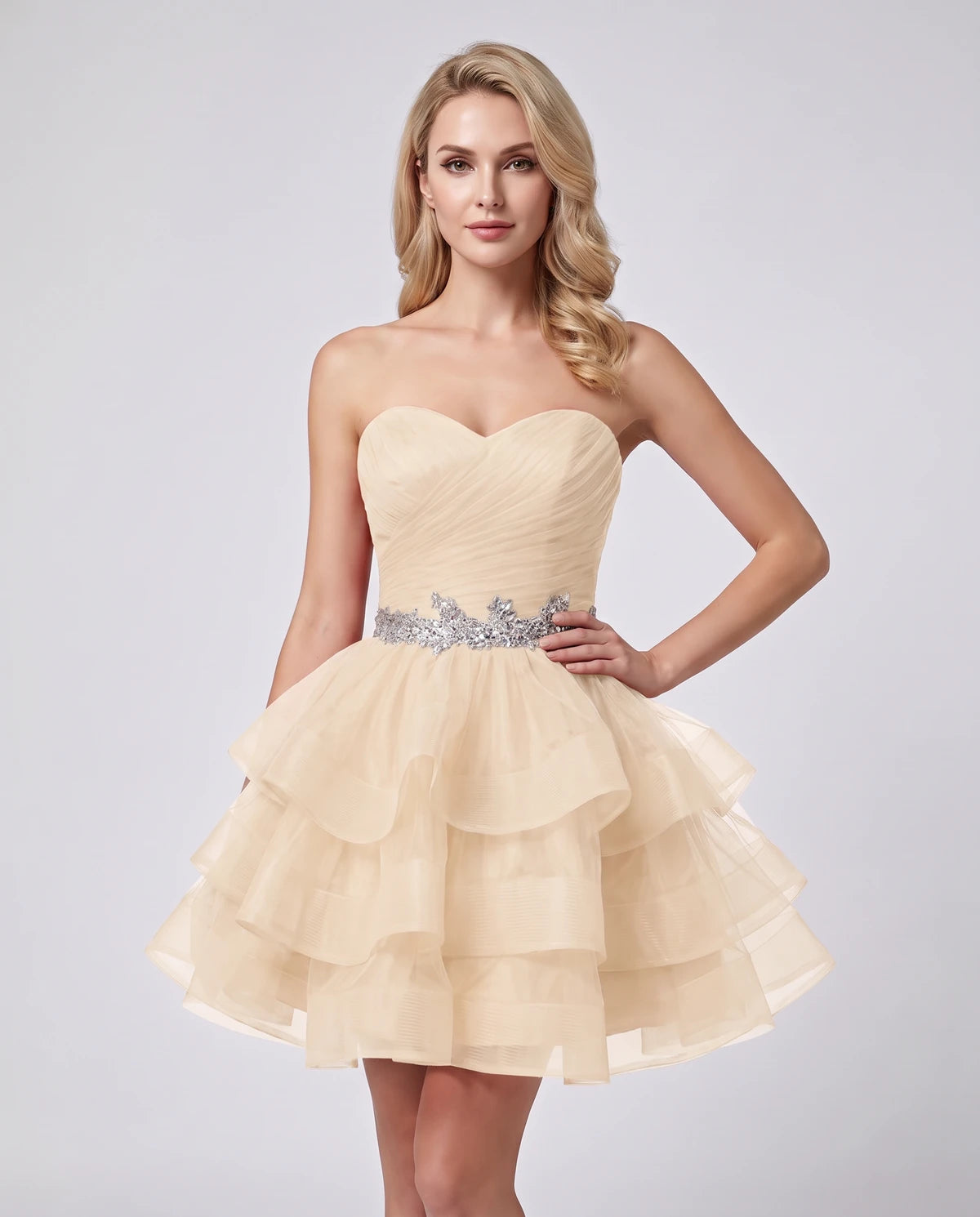 Cypressa Mini Dress — Champagne