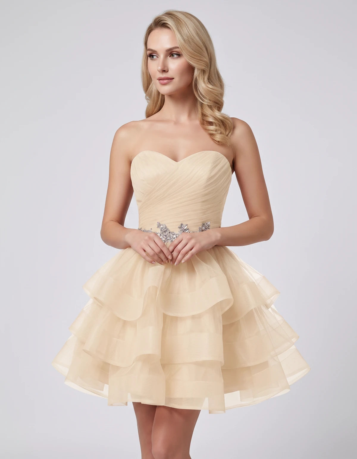 Cypressa Mini Dress — Champagne | SKU: RB-2da162-champa2e-2,RB-2da162-champa2e-4,RB-2da162-champa2e-6,RB-2da162-champa2e-8,RB-2da162-champa2e-10,RB-2da162-champa2e-12,RB-2da162-champa2e-14,RB-2da162-champa2e-14W,RB-2da162-champa2e-16,RB-2da162-champa2e-16W,RB-2da162-champa2e-18W,RB-2da162-champa2e-20W