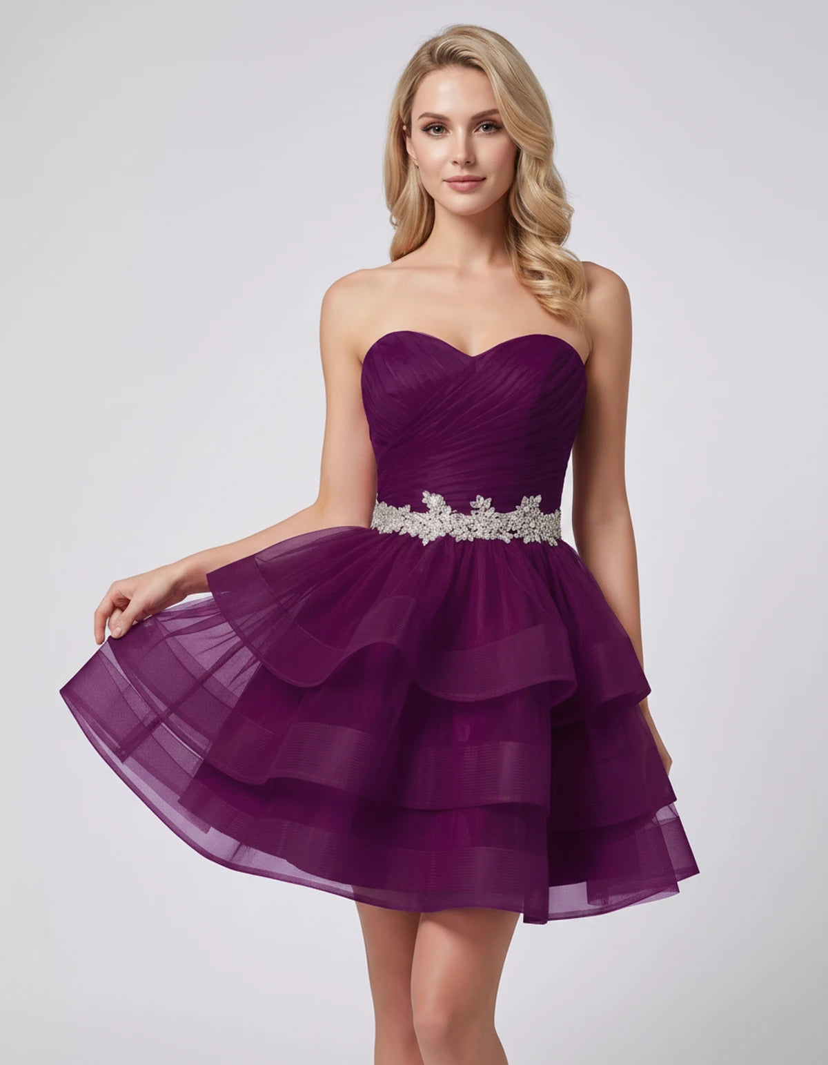 Cypressa Mini Dress — Grape | SKU: RB-2da162-grape-2,RB-2da162-grape-4,RB-2da162-grape-6,RB-2da162-grape-8,RB-2da162-grape-10,RB-2da162-grape-12,RB-2da162-grape-14,RB-2da162-grape-14W,RB-2da162-grape-16,RB-2da162-grape-16W,RB-2da162-grape-18W,RB-2da162-grape-20W