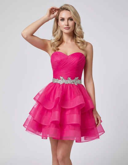 Cypressa Mini Dress — Hot Pink | SKU: RB-2da162-hotpink-2,RB-2da162-hotpink-4,RB-2da162-hotpink-6,RB-2da162-hotpink-8,RB-2da162-hotpink-10,RB-2da162-hotpink-12,RB-2da162-hotpink-14,RB-2da162-hotpink-14W,RB-2da162-hotpink-16,RB-2da162-hotpink-16W,RB-2da162-hotpink-18W,RB-2da162-hotpink-20W