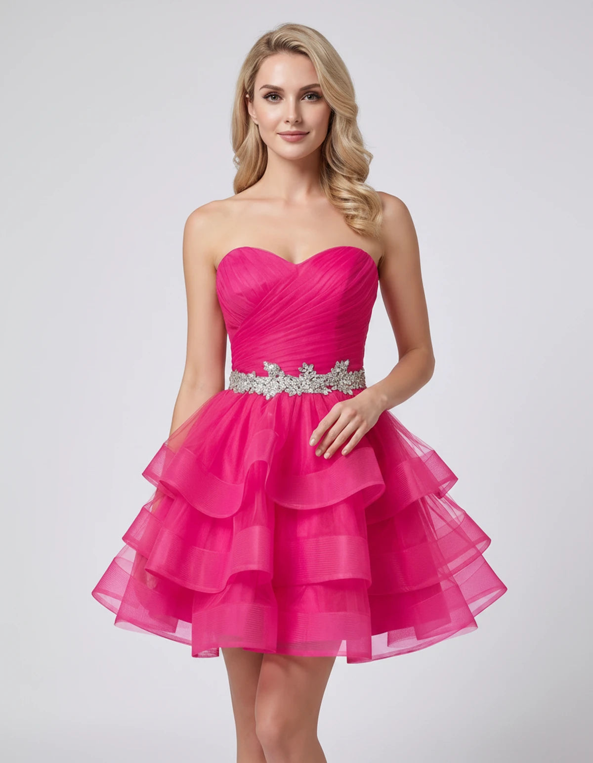 Cypressa Mini Dress — Hot Pink | SKU: RB-2da162-hotpink-2,RB-2da162-hotpink-4,RB-2da162-hotpink-6,RB-2da162-hotpink-8,RB-2da162-hotpink-10,RB-2da162-hotpink-12,RB-2da162-hotpink-14,RB-2da162-hotpink-14W,RB-2da162-hotpink-16,RB-2da162-hotpink-16W,RB-2da162-hotpink-18W,RB-2da162-hotpink-20W