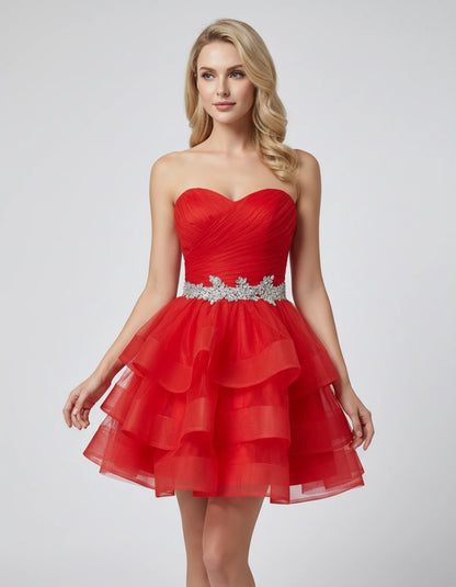 Cypressa Mini Dress — Red | SKU: RB-2da162-red-2,RB-2da162-red-4,RB-2da162-red-6,RB-2da162-red-8,RB-2da162-red-10,RB-2da162-red-12,RB-2da162-red-14,RB-2da162-red-14W,RB-2da162-red-16,RB-2da162-red-16W,RB-2da162-red-18W,RB-2da162-red-20W