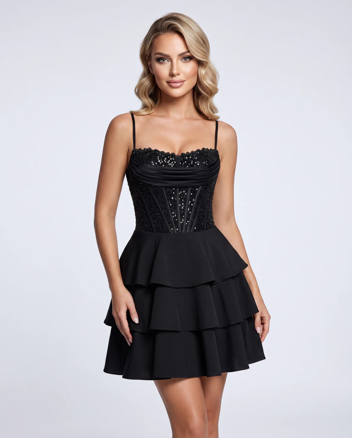 Dahlia Mini Dresses — Black