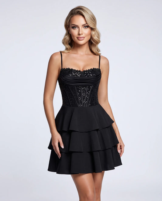 Dahlia Mini Dresses — Black