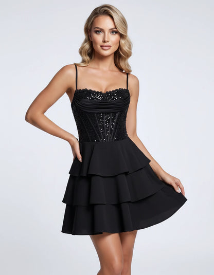Dahlia Mini Dresses — Black | SKU: RB-23d1a8-black-2,RB-23d1a8-black-4,RB-23d1a8-black-6,RB-23d1a8-black-8,RB-23d1a8-black-10,RB-23d1a8-black-12,RB-23d1a8-black-14,RB-23d1a8-black-16,RB-23d1a8-black-16W,RB-23d1a8-black-18W,RB-23d1a8-black-20W,RB-23d1a8-black-22W