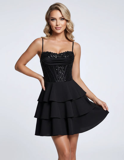Dahlia Mini Dresses — Black | SKU: RB-23d1a8-black-2,RB-23d1a8-black-4,RB-23d1a8-black-6,RB-23d1a8-black-8,RB-23d1a8-black-10,RB-23d1a8-black-12,RB-23d1a8-black-14,RB-23d1a8-black-16,RB-23d1a8-black-16W,RB-23d1a8-black-18W,RB-23d1a8-black-20W,RB-23d1a8-black-22W