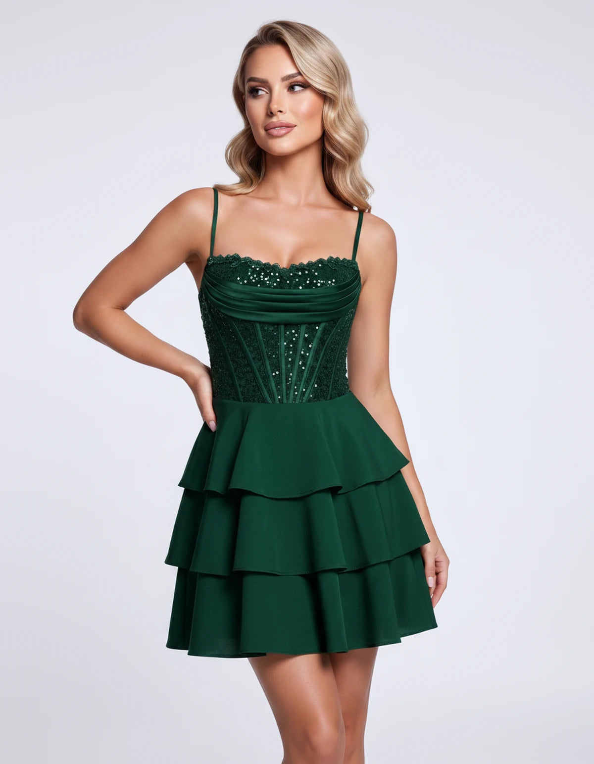 Dahlia Mini Dresses — Green | SKU: RB-23d1a8-green-2,RB-23d1a8-green-4,RB-23d1a8-green-6,RB-23d1a8-green-8,RB-23d1a8-green-10,RB-23d1a8-green-12,RB-23d1a8-green-14,RB-23d1a8-green-16,RB-23d1a8-green-16W,RB-23d1a8-green-18W,RB-23d1a8-green-20W,RB-23d1a8-green-22W