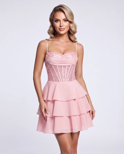 Dahlia Mini Dresses — Pink