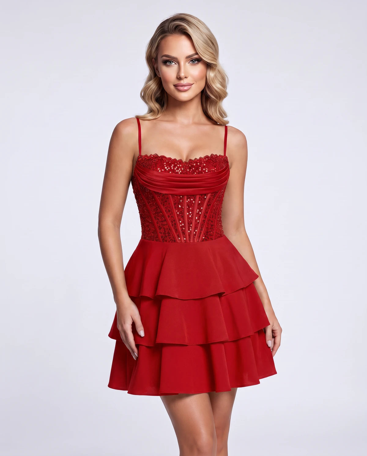Dahlia Mini Dresses — Red