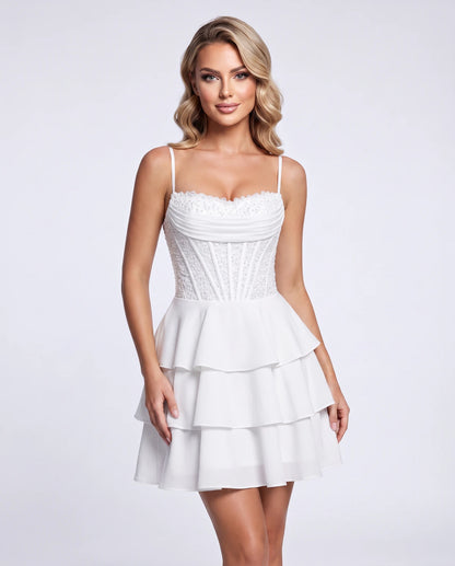 Dahlia Mini Dresses — White