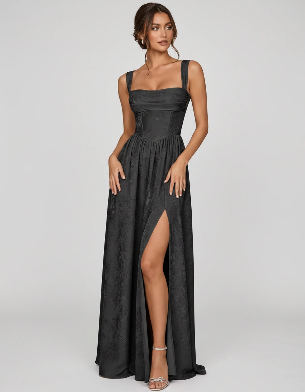 Damaris Maxi Dresses — Black | SKU: RB-80870f-black-2,RB-80870f-black-4,RB-80870f-black-6,RB-80870f-black-8,RB-80870f-black-10,RB-80870f-black-12,RB-80870f-black-14,RB-80870f-black-16,RB-80870f-black-16W,RB-80870f-black-18W,RB-80870f-black-20W,RB-80870f-black-22W