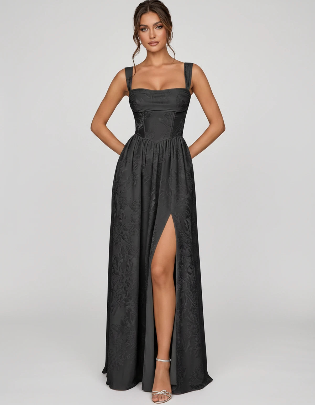 Damaris Maxi Dresses — Black | SKU: RB-80870f-black-2,RB-80870f-black-4,RB-80870f-black-6,RB-80870f-black-8,RB-80870f-black-10,RB-80870f-black-12,RB-80870f-black-14,RB-80870f-black-16,RB-80870f-black-16W,RB-80870f-black-18W,RB-80870f-black-20W,RB-80870f-black-22W