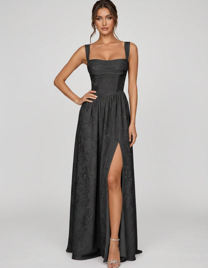 Damaris Maxi Dresses — Black | SKU: RB-80870f-black-2,RB-80870f-black-4,RB-80870f-black-6,RB-80870f-black-8,RB-80870f-black-10,RB-80870f-black-12,RB-80870f-black-14,RB-80870f-black-16,RB-80870f-black-16W,RB-80870f-black-18W,RB-80870f-black-20W,RB-80870f-black-22W