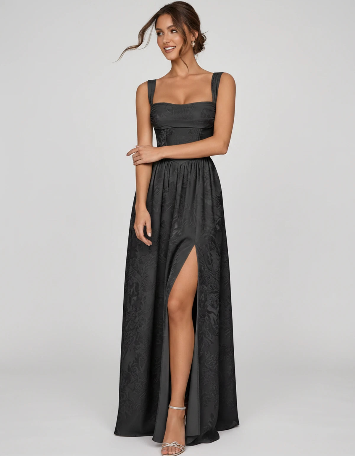 Damaris Maxi Dresses — Black | SKU: RB-80870f-black-2,RB-80870f-black-4,RB-80870f-black-6,RB-80870f-black-8,RB-80870f-black-10,RB-80870f-black-12,RB-80870f-black-14,RB-80870f-black-16,RB-80870f-black-16W,RB-80870f-black-18W,RB-80870f-black-20W,RB-80870f-black-22W