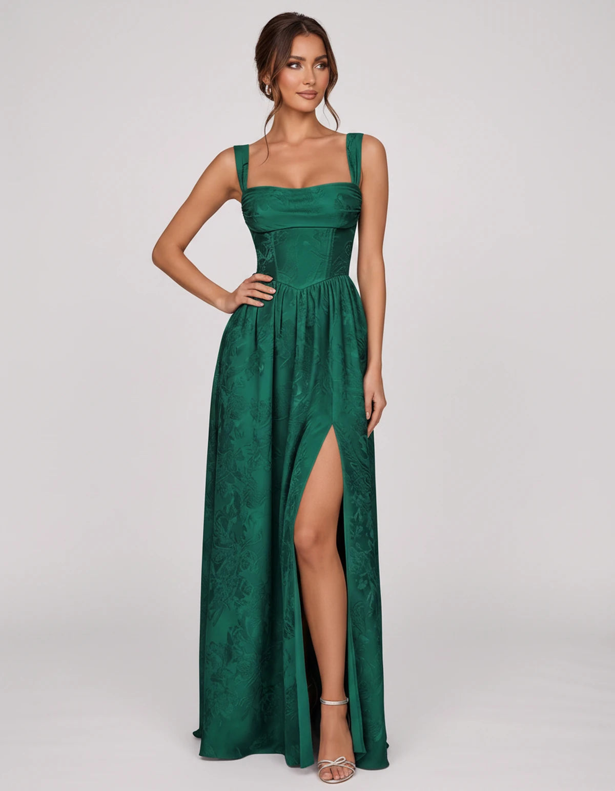 Damaris Maxi Dresses — Emerald | SKU: RB-80870f-emerald-2,RB-80870f-emerald-4,RB-80870f-emerald-6,RB-80870f-emerald-8,RB-80870f-emerald-10,RB-80870f-emerald-12,RB-80870f-emerald-14,RB-80870f-emerald-16,RB-80870f-emerald-16W,RB-80870f-emerald-18W,RB-80870f-emerald-20W,RB-80870f-emerald-22W