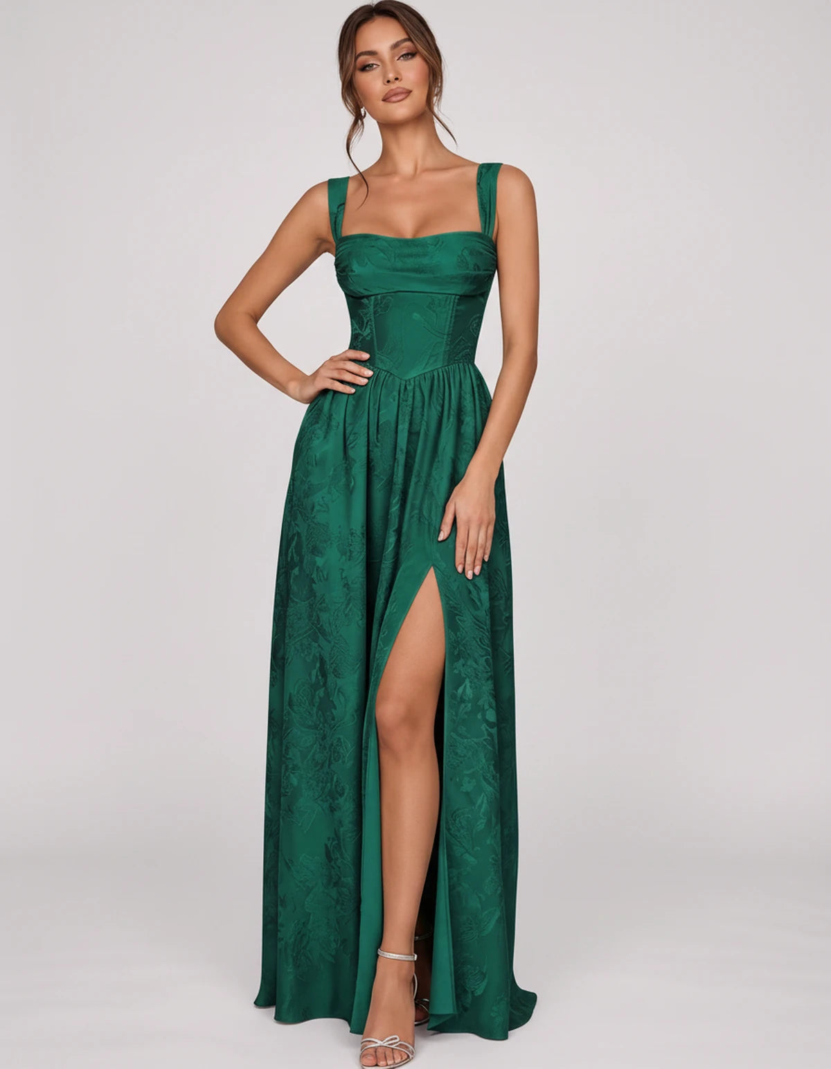 Damaris Maxi Dresses — Emerald | SKU: RB-80870f-emerald-2,RB-80870f-emerald-4,RB-80870f-emerald-6,RB-80870f-emerald-8,RB-80870f-emerald-10,RB-80870f-emerald-12,RB-80870f-emerald-14,RB-80870f-emerald-16,RB-80870f-emerald-16W,RB-80870f-emerald-18W,RB-80870f-emerald-20W,RB-80870f-emerald-22W