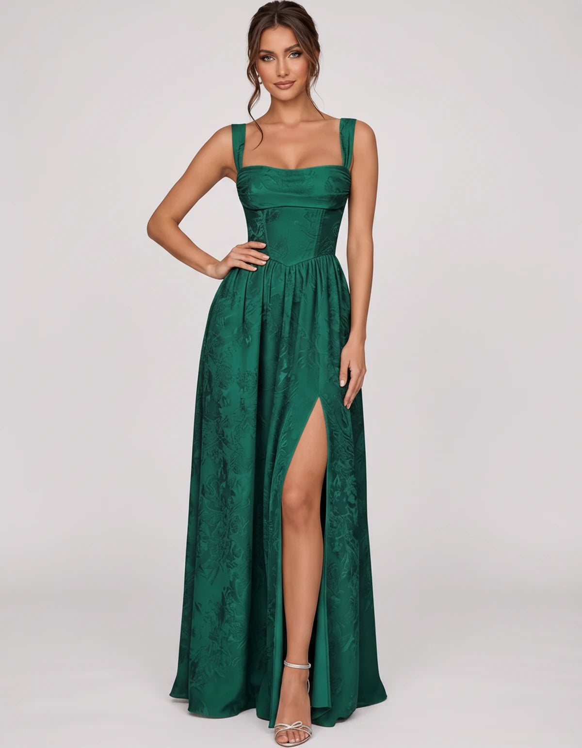 Damaris Maxi Dresses — Emerald | SKU: RB-80870f-emerald-2,RB-80870f-emerald-4,RB-80870f-emerald-6,RB-80870f-emerald-8,RB-80870f-emerald-10,RB-80870f-emerald-12,RB-80870f-emerald-14,RB-80870f-emerald-16,RB-80870f-emerald-16W,RB-80870f-emerald-18W,RB-80870f-emerald-20W,RB-80870f-emerald-22W