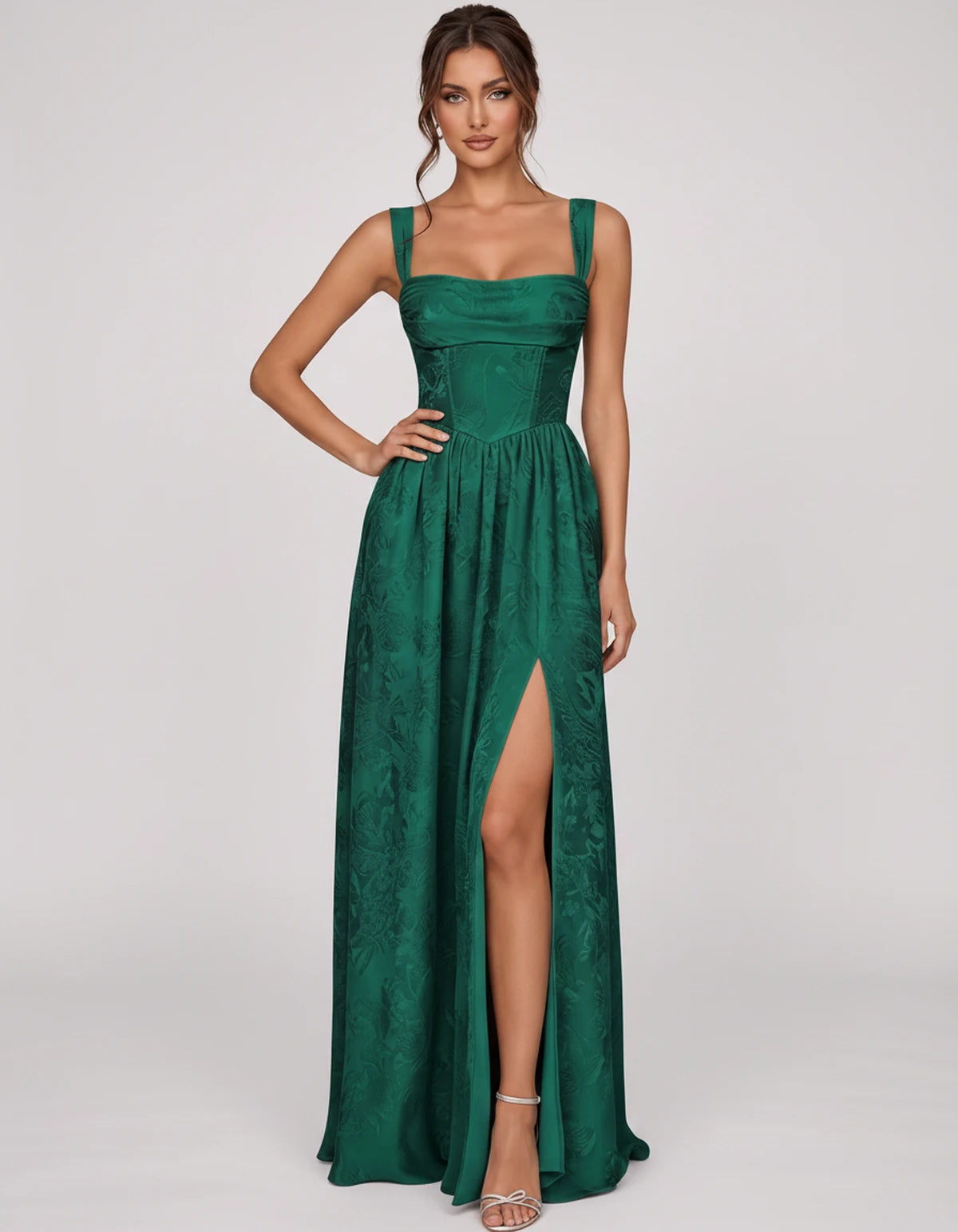 Damaris Maxi Dresses — Emerald | SKU: RB-80870f-emerald-2,RB-80870f-emerald-4,RB-80870f-emerald-6,RB-80870f-emerald-8,RB-80870f-emerald-10,RB-80870f-emerald-12,RB-80870f-emerald-14,RB-80870f-emerald-16,RB-80870f-emerald-16W,RB-80870f-emerald-18W,RB-80870f-emerald-20W,RB-80870f-emerald-22W