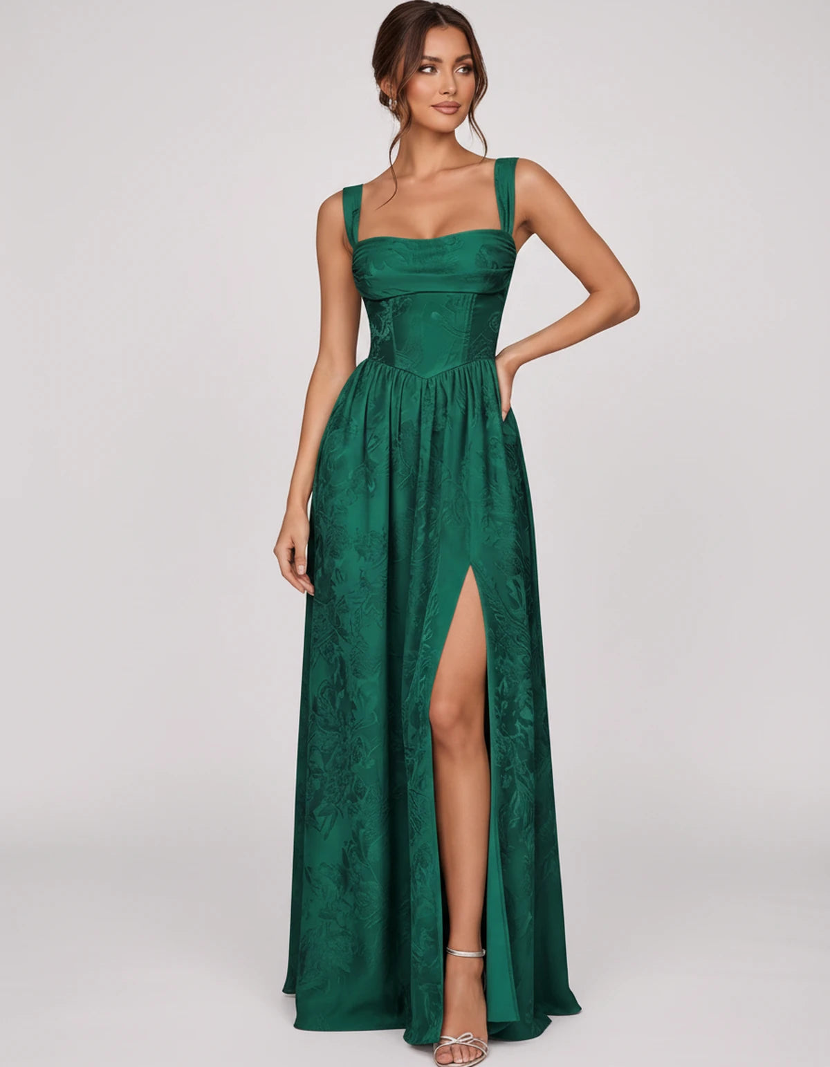 Damaris Maxi Dresses — Emerald | SKU: RB-80870f-emerald-2,RB-80870f-emerald-4,RB-80870f-emerald-6,RB-80870f-emerald-8,RB-80870f-emerald-10,RB-80870f-emerald-12,RB-80870f-emerald-14,RB-80870f-emerald-16,RB-80870f-emerald-16W,RB-80870f-emerald-18W,RB-80870f-emerald-20W,RB-80870f-emerald-22W