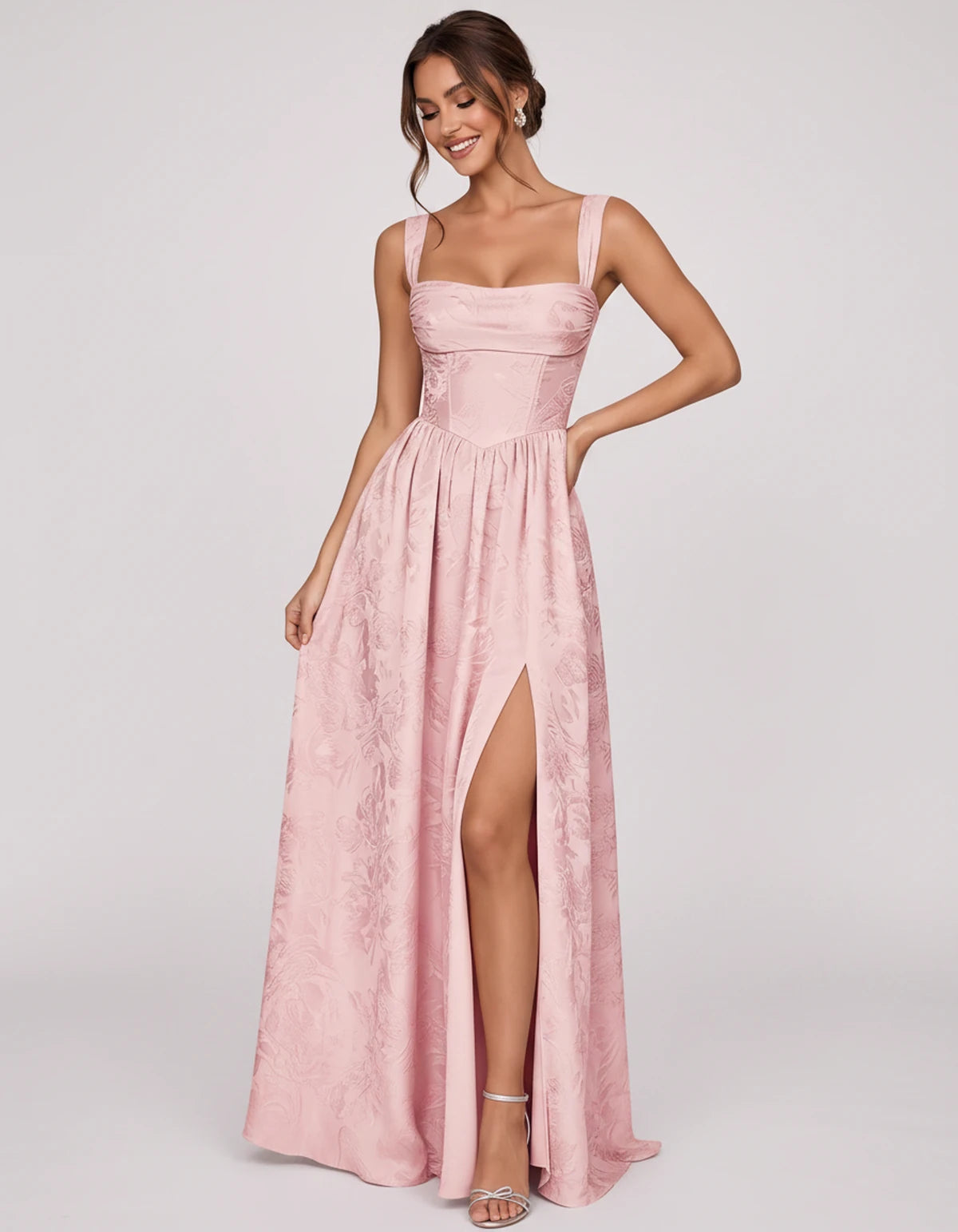 Damaris Maxi Dresses — Pink | SKU: RB-80870f-pink-2,RB-80870f-pink-4,RB-80870f-pink-6,RB-80870f-pink-8,RB-80870f-pink-10,RB-80870f-pink-12,RB-80870f-pink-14,RB-80870f-pink-16,RB-80870f-pink-16W,RB-80870f-pink-18W,RB-80870f-pink-20W,RB-80870f-pink-22W