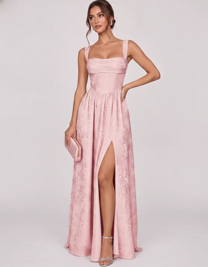 Damaris Maxi Dresses — Pink | SKU: RB-80870f-pink-2,RB-80870f-pink-4,RB-80870f-pink-6,RB-80870f-pink-8,RB-80870f-pink-10,RB-80870f-pink-12,RB-80870f-pink-14,RB-80870f-pink-16,RB-80870f-pink-16W,RB-80870f-pink-18W,RB-80870f-pink-20W,RB-80870f-pink-22W
