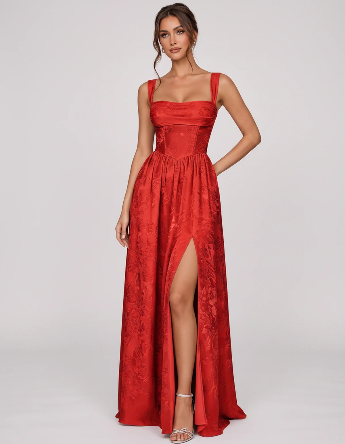 Damaris Maxi Dresses — Red | SKU: RB-80870f-red-2,RB-80870f-red-4,RB-80870f-red-6,RB-80870f-red-8,RB-80870f-red-10,RB-80870f-red-12,RB-80870f-red-14,RB-80870f-red-16,RB-80870f-red-16W,RB-80870f-red-18W,RB-80870f-red-20W,RB-80870f-red-22W