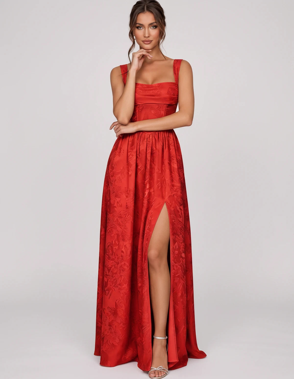 Damaris Maxi Dresses — Red | SKU: RB-80870f-red-2,RB-80870f-red-4,RB-80870f-red-6,RB-80870f-red-8,RB-80870f-red-10,RB-80870f-red-12,RB-80870f-red-14,RB-80870f-red-16,RB-80870f-red-16W,RB-80870f-red-18W,RB-80870f-red-20W,RB-80870f-red-22W