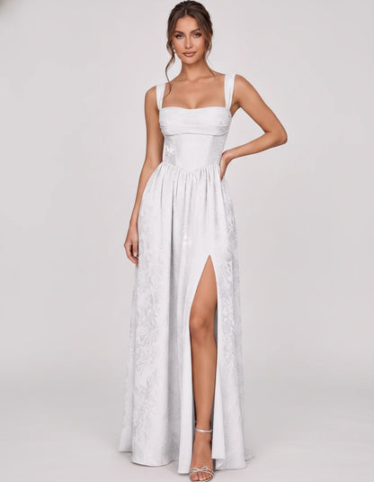 Damaris Maxi Dresses — White | SKU: RB-80870f-white-2,RB-80870f-white-4,RB-80870f-white-6,RB-80870f-white-8,RB-80870f-white-10,RB-80870f-white-12,RB-80870f-white-14,RB-80870f-white-16,RB-80870f-white-16W,RB-80870f-white-18W,RB-80870f-white-20W,RB-80870f-white-22W