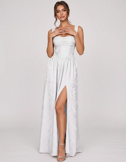 Damaris Maxi Dresses — White | SKU: RB-80870f-white-2,RB-80870f-white-4,RB-80870f-white-6,RB-80870f-white-8,RB-80870f-white-10,RB-80870f-white-12,RB-80870f-white-14,RB-80870f-white-16,RB-80870f-white-16W,RB-80870f-white-18W,RB-80870f-white-20W,RB-80870f-white-22W