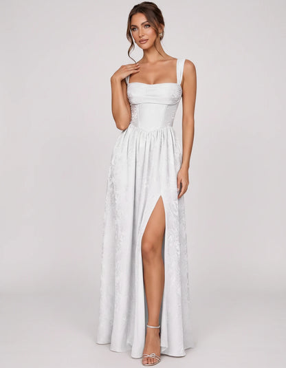Damaris Maxi Dresses — White | SKU: RB-80870f-white-2,RB-80870f-white-4,RB-80870f-white-6,RB-80870f-white-8,RB-80870f-white-10,RB-80870f-white-12,RB-80870f-white-14,RB-80870f-white-16,RB-80870f-white-16W,RB-80870f-white-18W,RB-80870f-white-20W,RB-80870f-white-22W