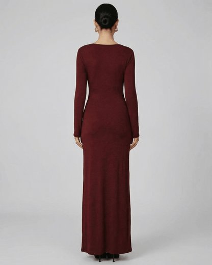 Burgundy Cotton Mermaid Round Neck Sleeveless Maxi Dress | Prom & Party Nights, back view | Ramblion | SKU: BMD-48291-burgundy-L-8037,BMD-48291-burgundy-M-8826,BMD-48291-burgundy-S-2626,BMD-48291-burgundy-XL-6531,BMD-48291-burgundy-XS-9900