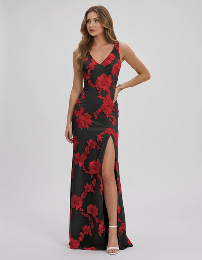 Doriane Maxi Dresses — Black Red | SKU: RB-727b5c-blackred-2,RB-727b5c-blackred-4,RB-727b5c-blackred-6,RB-727b5c-blackred-8,RB-727b5c-blackred-10,RB-727b5c-blackred-12,RB-727b5c-blackred-14,RB-727b5c-blackred-16,RB-727b5c-blackred-16W,RB-727b5c-blackred-18W,RB-727b5c-blackred-20W,RB-727b5c-blackred-22W