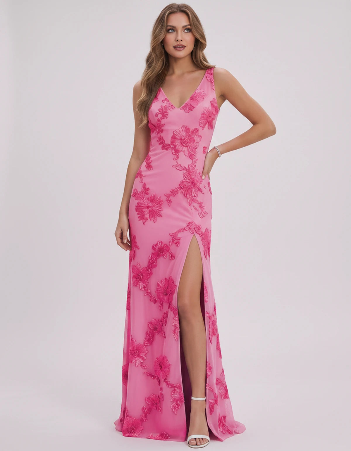 Doriane Maxi Dresses — Hot Pink | SKU: RB-727b5c-hotpink-2,RB-727b5c-hotpink-4,RB-727b5c-hotpink-6,RB-727b5c-hotpink-8,RB-727b5c-hotpink-10,RB-727b5c-hotpink-12,RB-727b5c-hotpink-14,RB-727b5c-hotpink-16,RB-727b5c-hotpink-16W,RB-727b5c-hotpink-18W,RB-727b5c-hotpink-20W,RB-727b5c-hotpink-22W