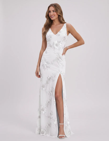 Doriane Maxi Dresses — White | SKU: RB-727b5c-white-2,RB-727b5c-white-4,RB-727b5c-white-6,RB-727b5c-white-8,RB-727b5c-white-10,RB-727b5c-white-12,RB-727b5c-white-14,RB-727b5c-white-16,RB-727b5c-white-16W,RB-727b5c-white-18W,RB-727b5c-white-20W,RB-727b5c-white-22W