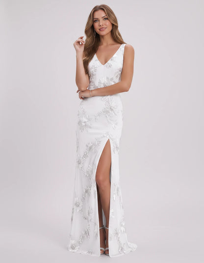 Doriane Maxi Dresses — White | SKU: RB-727b5c-white-2,RB-727b5c-white-4,RB-727b5c-white-6,RB-727b5c-white-8,RB-727b5c-white-10,RB-727b5c-white-12,RB-727b5c-white-14,RB-727b5c-white-16,RB-727b5c-white-16W,RB-727b5c-white-18W,RB-727b5c-white-20W,RB-727b5c-white-22W