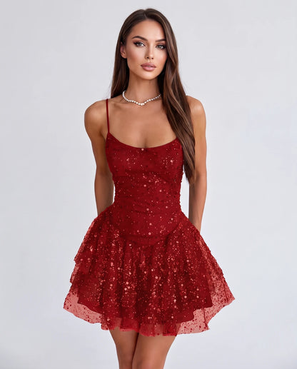 Duchessa Mini Dresses — Red