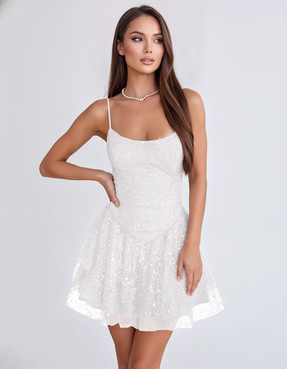 Duchessa Mini Dresses — White | SKU: RB-0e4d00-white-2,RB-0e4d00-white-4,RB-0e4d00-white-6,RB-0e4d00-white-8,RB-0e4d00-white-10,RB-0e4d00-white-12,RB-0e4d00-white-14,RB-0e4d00-white-16,RB-0e4d00-white-16W,RB-0e4d00-white-18,RB-0e4d00-white-18W,RB-0e4d00-white-20W