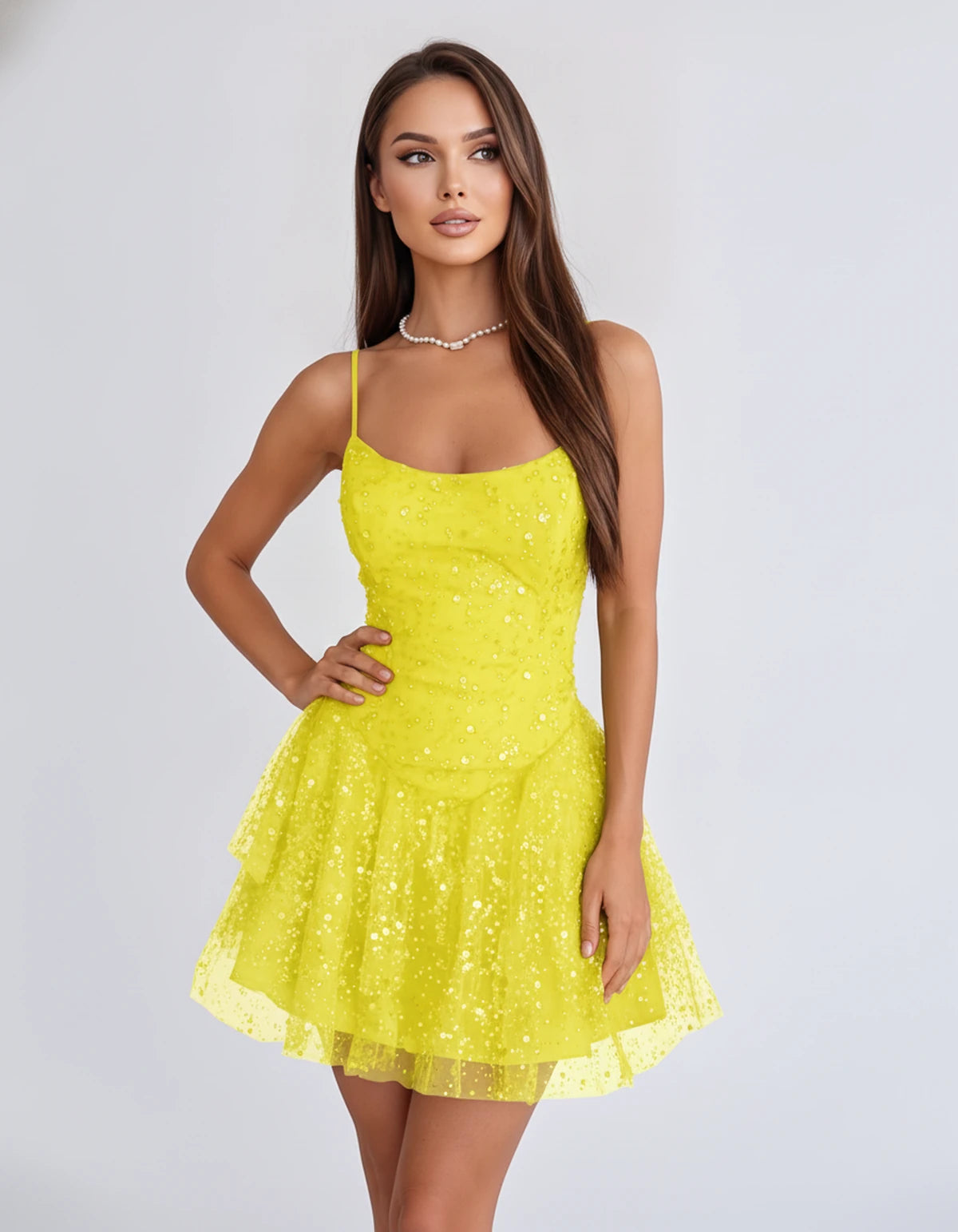 Duchessa Mini Dresses — Yellow | SKU: RB-0e4d00-yellow-2,RB-0e4d00-yellow-4,RB-0e4d00-yellow-6,RB-0e4d00-yellow-8,RB-0e4d00-yellow-10,RB-0e4d00-yellow-12,RB-0e4d00-yellow-14,RB-0e4d00-yellow-16,RB-0e4d00-yellow-16W,RB-0e4d00-yellow-18,RB-0e4d00-yellow-18W,RB-0e4d00-yellow-20W