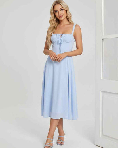 Ramblion Eda midi dress — square neck neckline · styled view 6 · styled for cocktail season