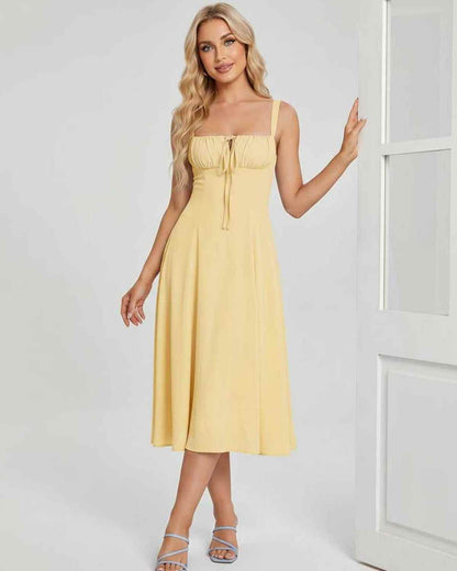 Ramblion Eda midi dress — square neck neckline · styled view 13 · styled for cocktail season