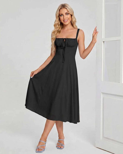 Ramblion Eda midi dress — square neck neckline · styled view 15 · styled for cocktail season