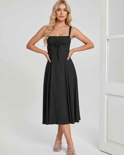 Ramblion Eda midi dress — square neck neckline · styled view 18 · styled for cocktail season