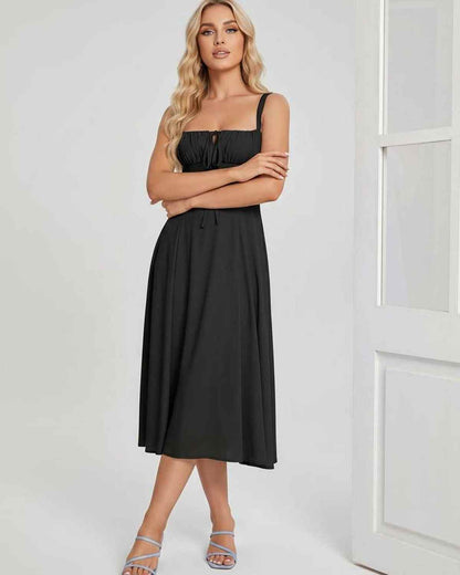 Ramblion Eda midi dress — square neck neckline · styled view 20 · styled for cocktail season