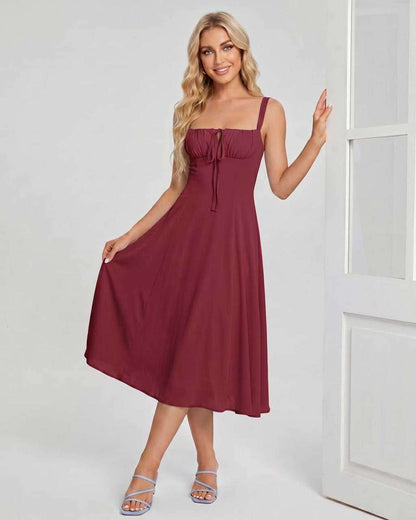 Ramblion Eda midi dress — square neck neckline · styled view 22 · styled for cocktail season